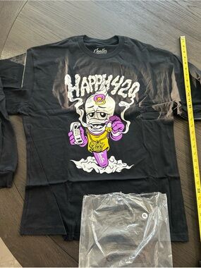 Baby JEETER Pre-Roll Joint HAPPY 420 Long Sleeve XL Black PROMO T-shirt
